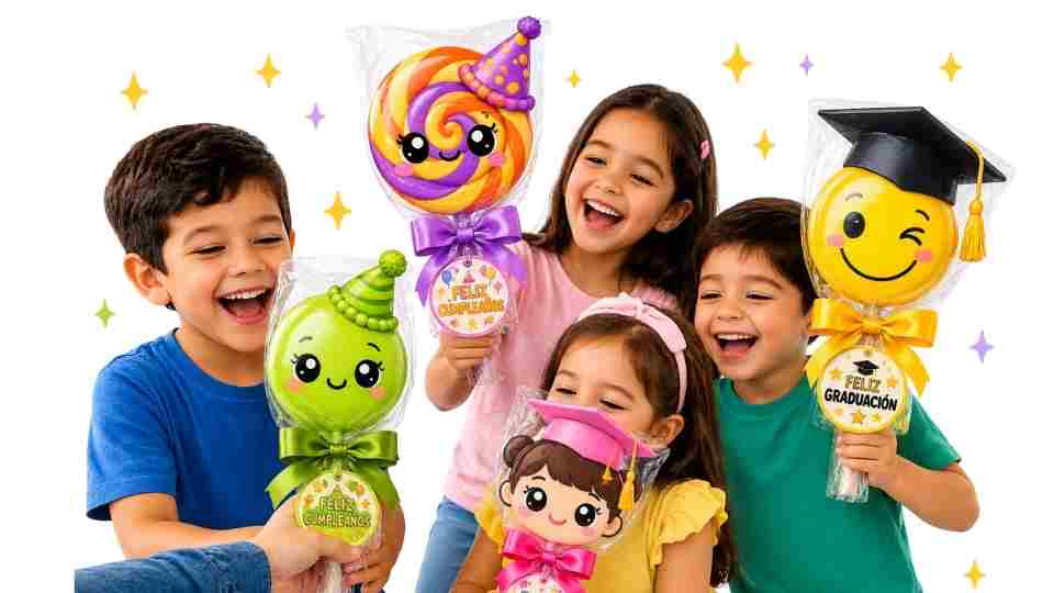 Niños felices con regalos del kit